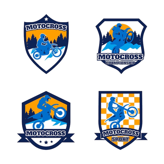 Vector motocross logo collection