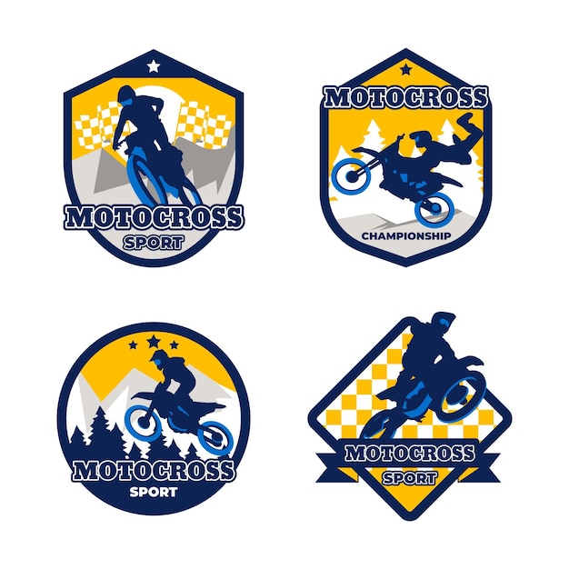 Collezione di logo di motocross