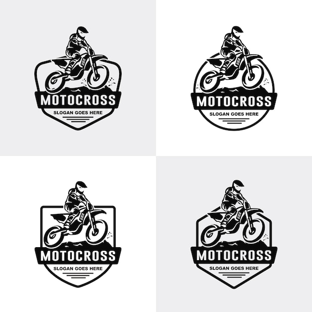 Motocross logo set vector