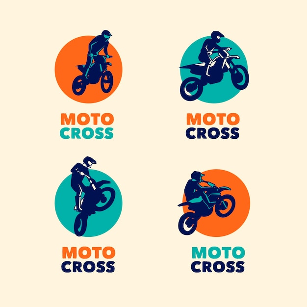 Motocross logo sjabloon collectie