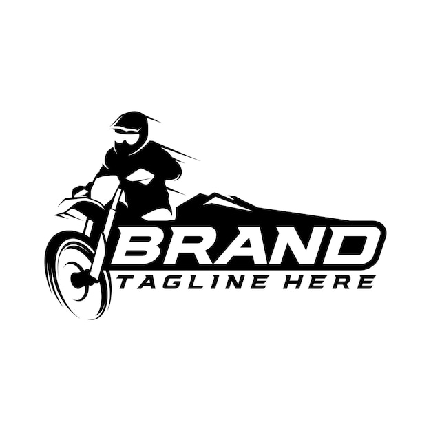 Motocross monochrome logo concept