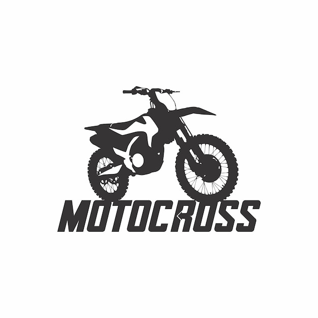 мотокросс мотоцикл логотип силуэт вектор премиум