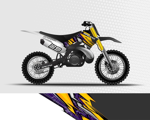 Motocross motorcycle wrap decal and vinyl sticker design