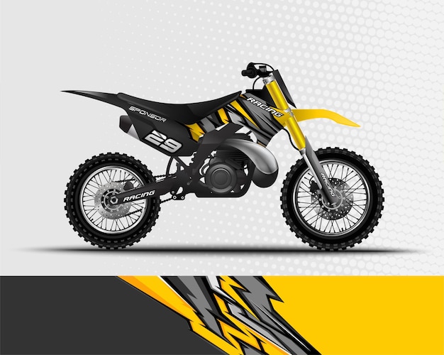 Motocross motorcycle wrap decal and vinyl sticker design