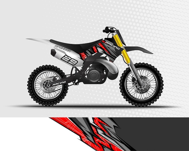 Motocross motorcycle wrap decal and vinyl sticker design