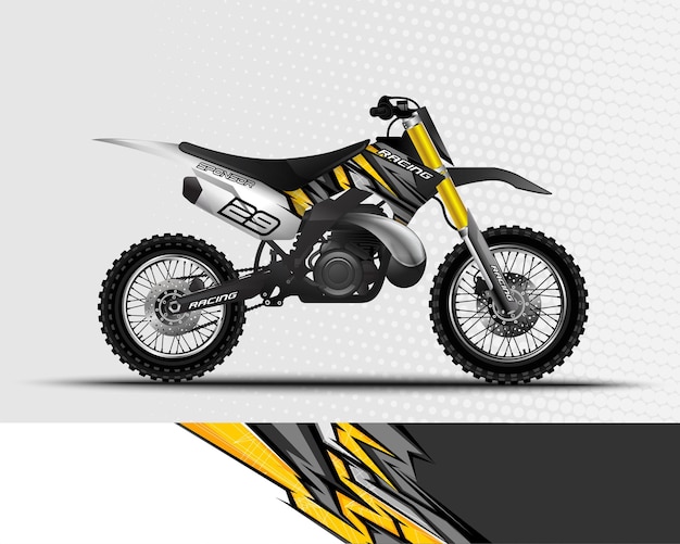 Motocross motorcycle wrap decal and vinyl sticker design