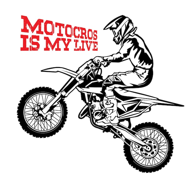 Motocross racing vector illustration perfect for t shirt design and event logo