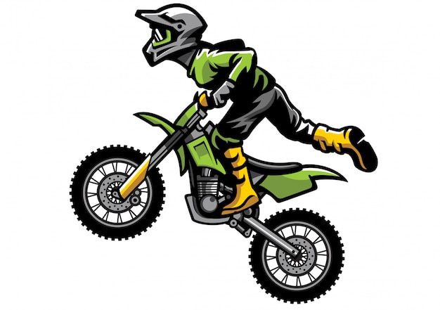 Motocross rider doing stunt