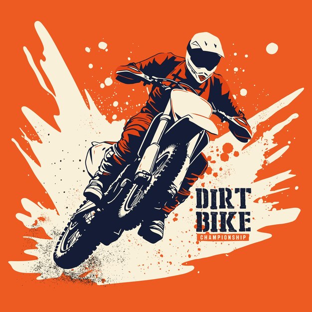 Motocross rider extreme sport vector illustration