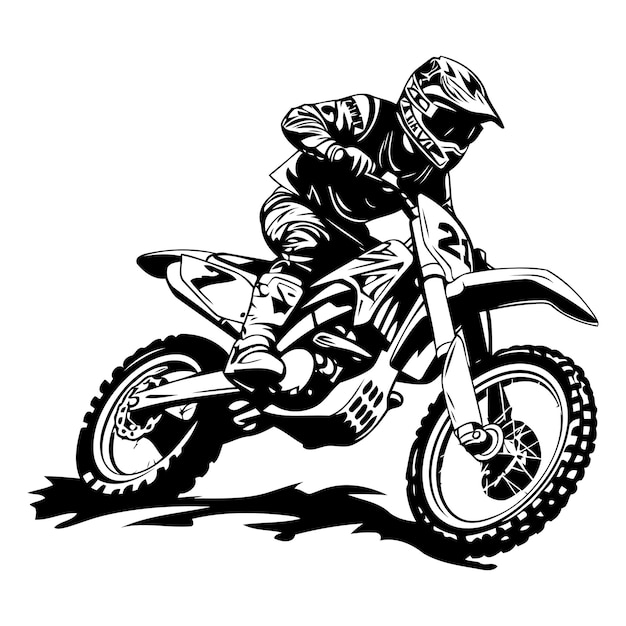 Vector motocross rider on the race vector illustration ready for vinyl cutting