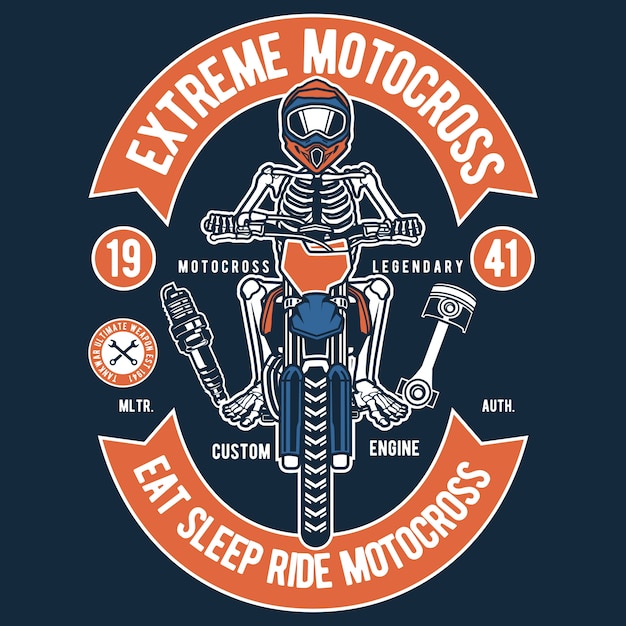 Vector motocross rider