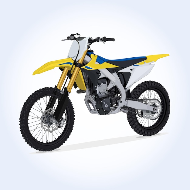 Motocross RM Offroad Motorcycle Automotive Extreme Sport Bike Vector Art illustration