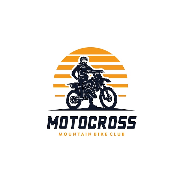 Modello di progettazione del logo della siluetta di motocross