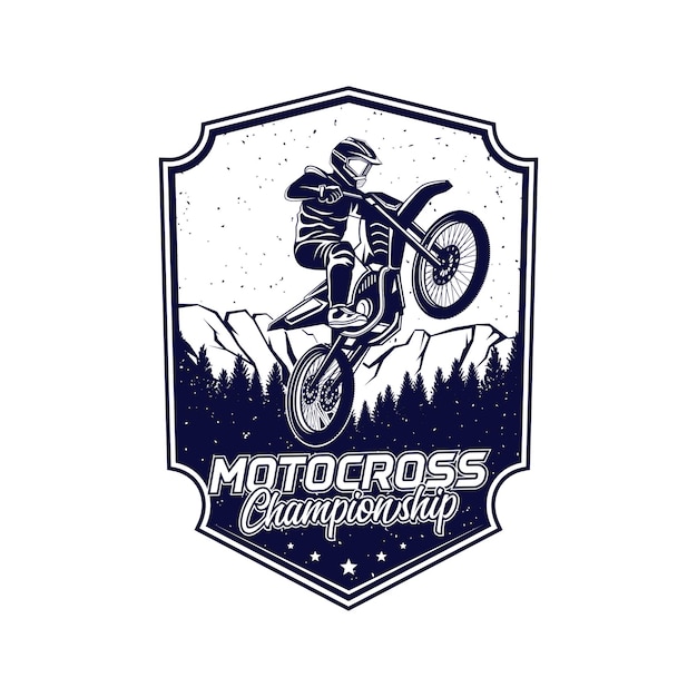 Vector motocross silhouette logo vector motocross jump illustration logo inspiration vector