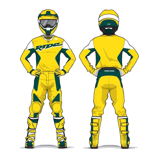 Vector motocross uniform design set mock up vector