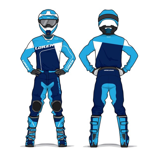 Vector motocross uniform design set mock up vector