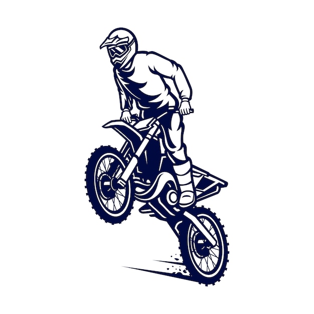 Vettore logo vettoriale di motocross, stile libero di motocross