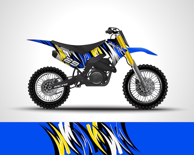 Motocross wrap decal illustration