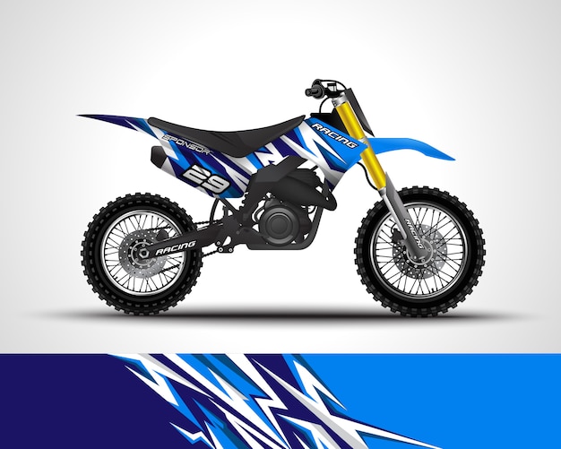 Motocross wrap decal and vinyl sticker illustration.