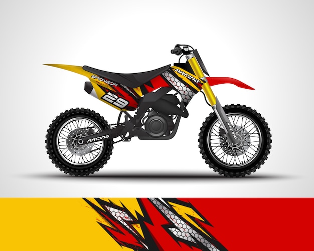 Motocross wrap decal and vinyl sticker illustration.