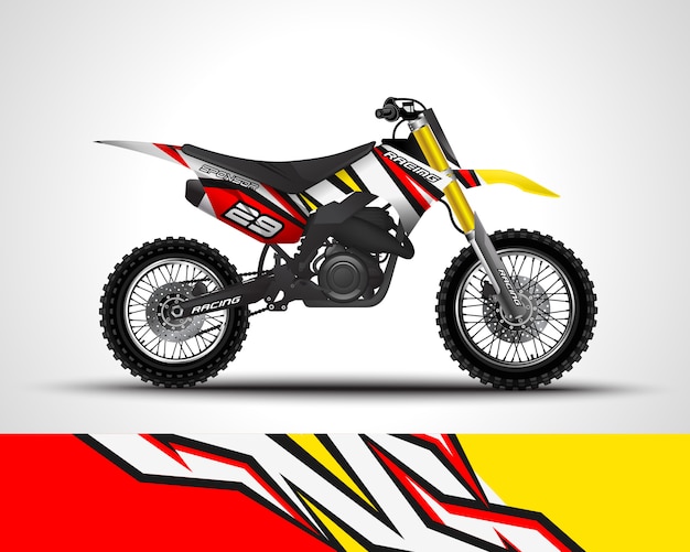 Vector motocross wrap decal and vinyl sticker