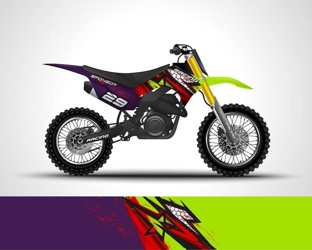 Motocross wrap sticker en vinyl sticker illustratie.