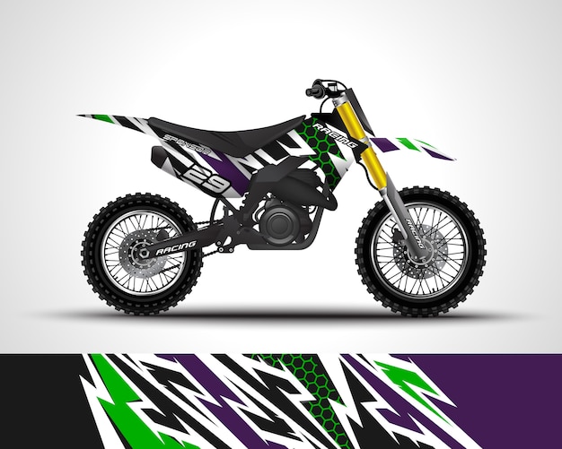 Motocross wrap sticker en vinyl sticker illustratie.