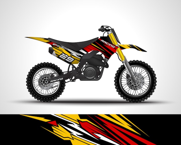 Motocross wrap sticker illustratie