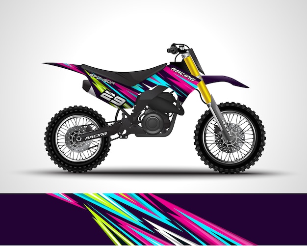 Motocross wrap sticker illustratie