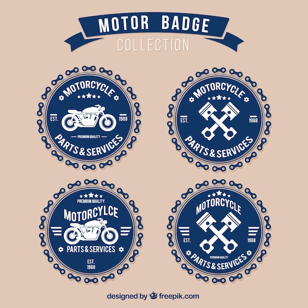 Vector motor badge collection