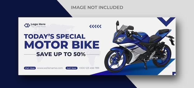 Vector motor bike sale facebook cover and web banner post design template