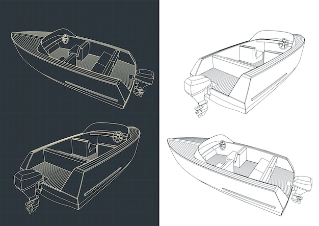 motor boat drawings