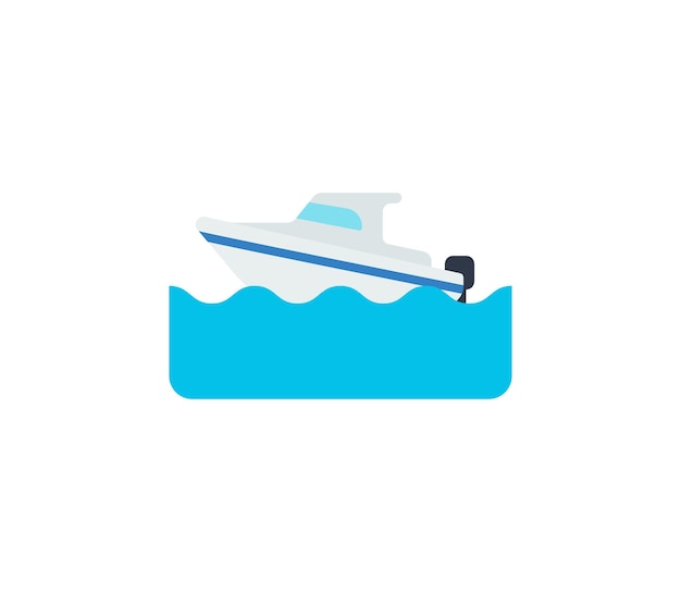 Motor boat vector isolated emoticon motor boat icon