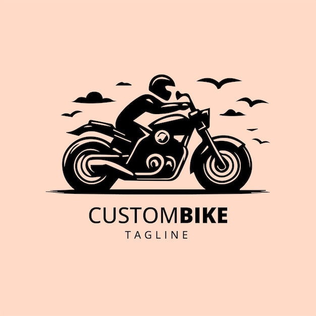 motor circle aangepaste fiets vector illustratie logo