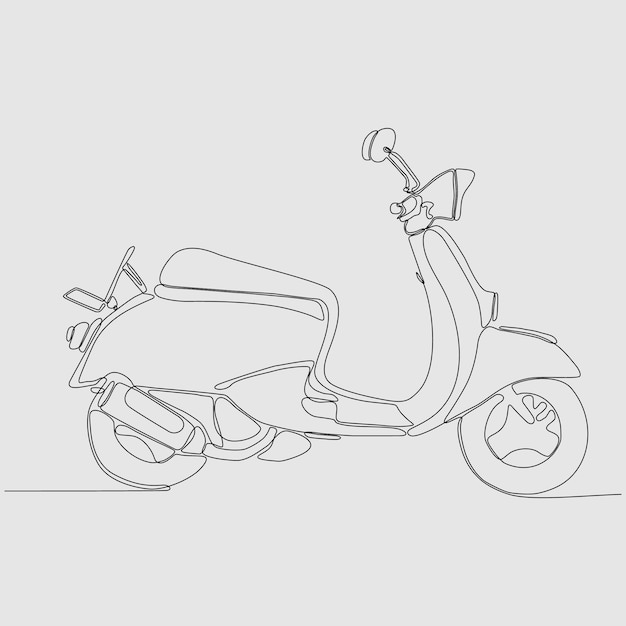 Disegno a linea continua del motore