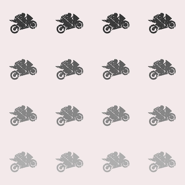 Motor en fietsers man patroon illustratie. Creatieve en sportieve afbeelding