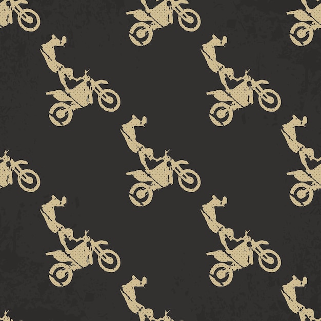 Motor en fietsers man patroon illustratie. Creatieve en sportieve afbeelding
