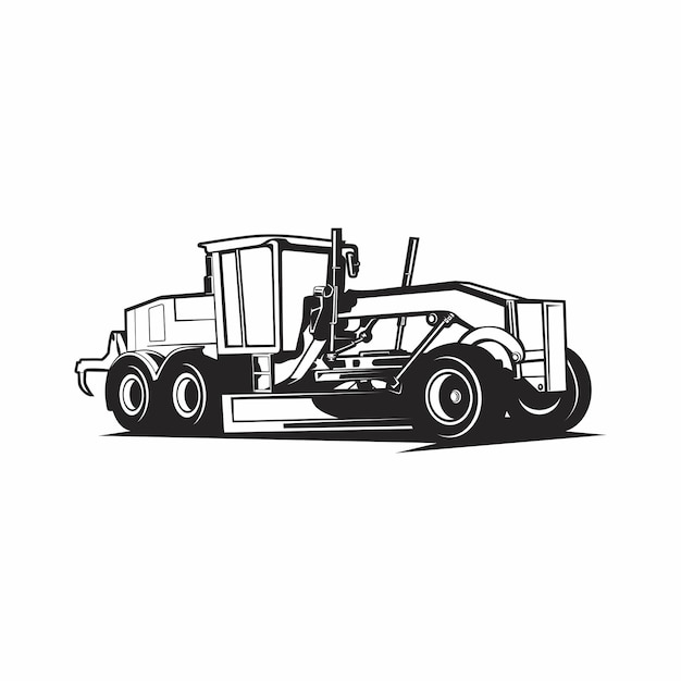 Vector motor grader silhouette