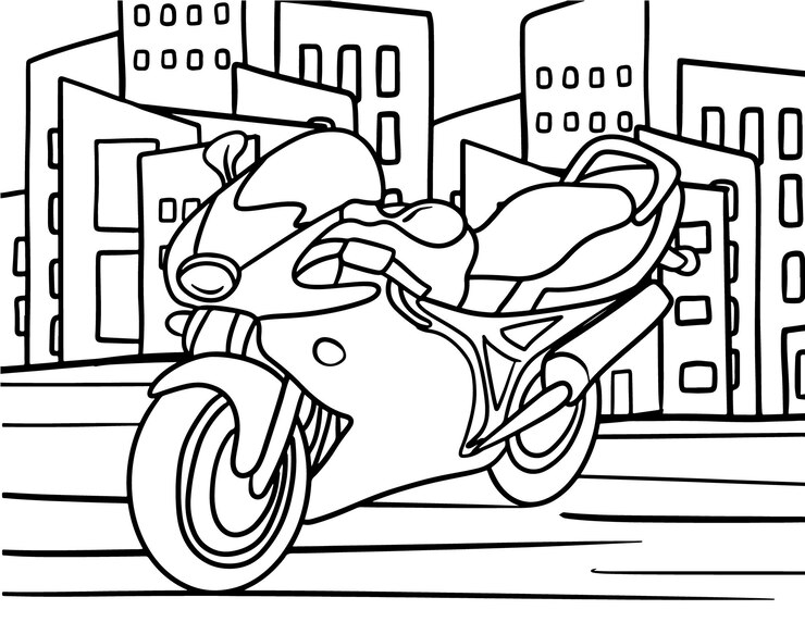 Motor kleurplaat voor kindervoertuig