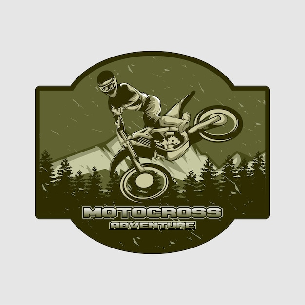 Motor Logo Motorcross Groen Vintage Embleem