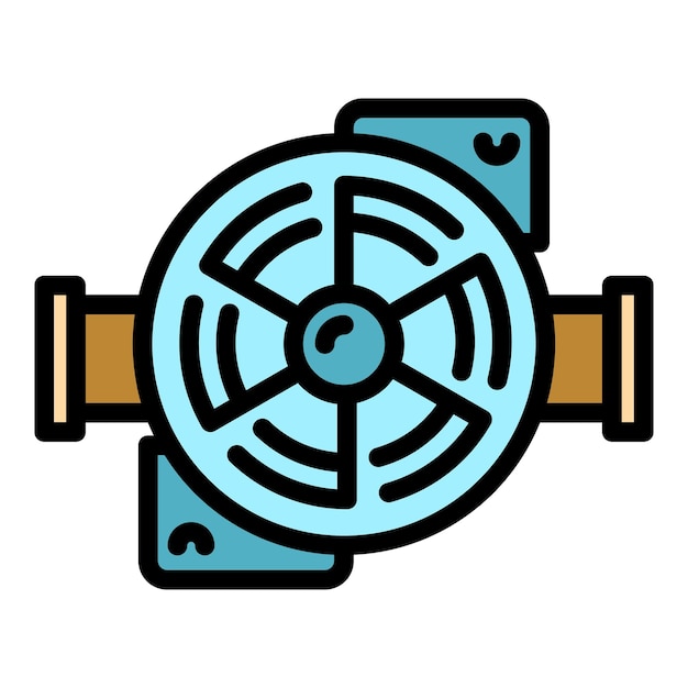 Motor pump icon Outline motor pump vector icon color flat isolated