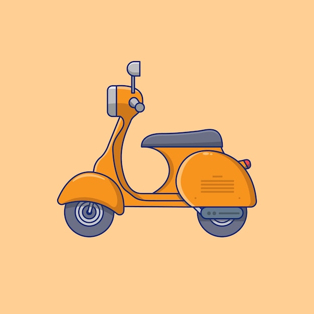 Vector motor scooter platte vectorillustratie