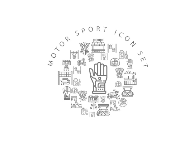 Motor sport icon set design