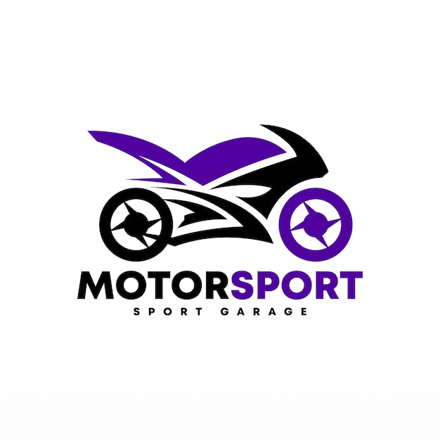 Шаблон дизайна логотипа автоспорта Концепция логотипа мотоцикла Шаблон концепции дизайна логотипа автогонщика