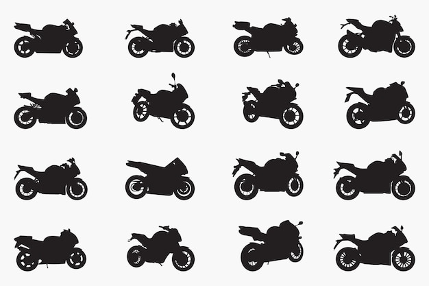 Motorbike Black Silhouettes Motorcycles