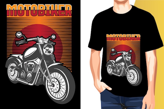 Vector motorbike lover print-ready t-shirt design templates