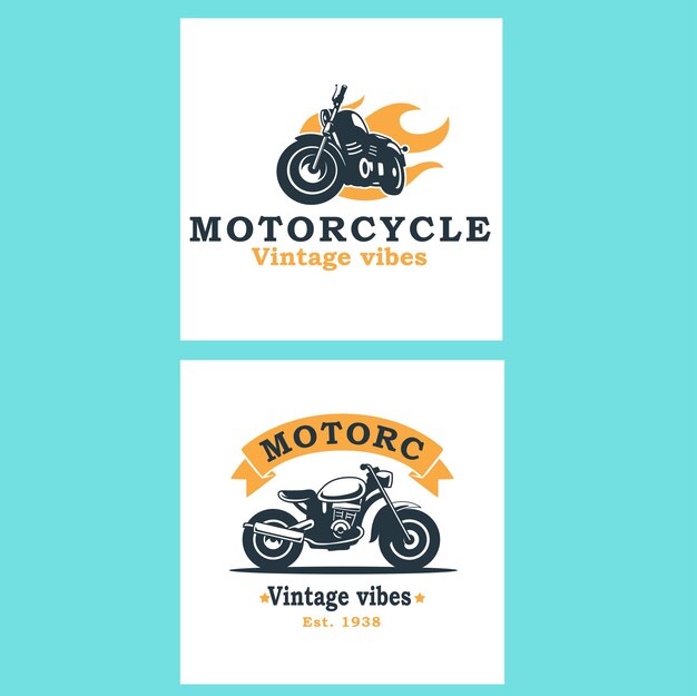 A motorbike sport motorcycle Club logo emblem badges template silhouette illustration Design Vector