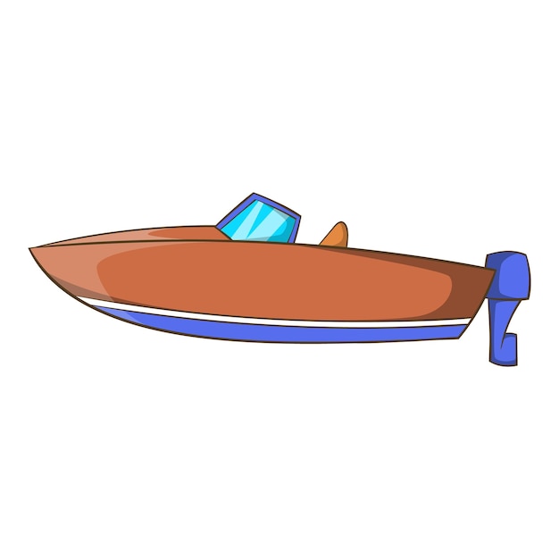 Motorboot pictogram in cartoon stijl geïsoleerd op een witte achtergrond Zeevervoer symbool vectorillustratie