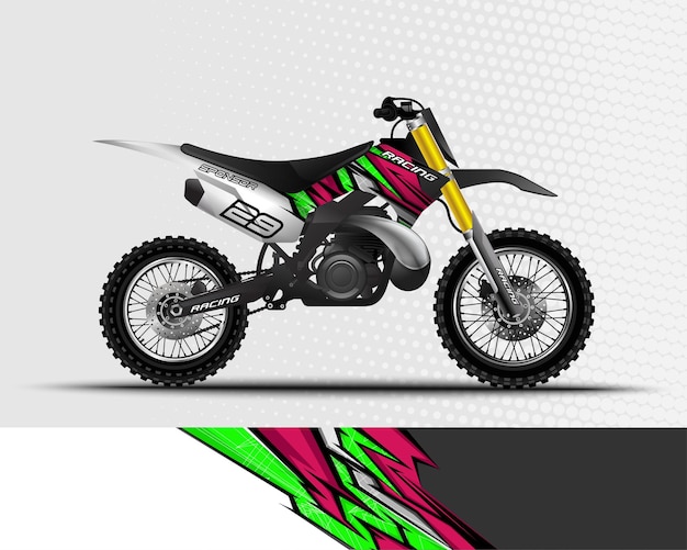 Vector motorcross motorfiets wrap sticker en vinyl sticker ontwerp