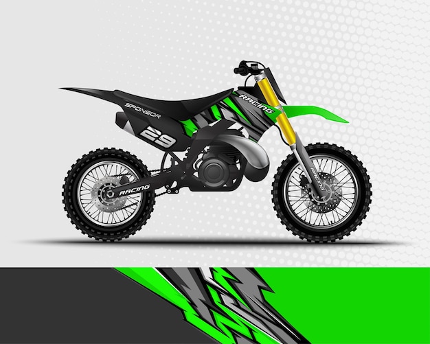 Vector motorcross motorfiets wrap sticker en vinyl sticker ontwerp